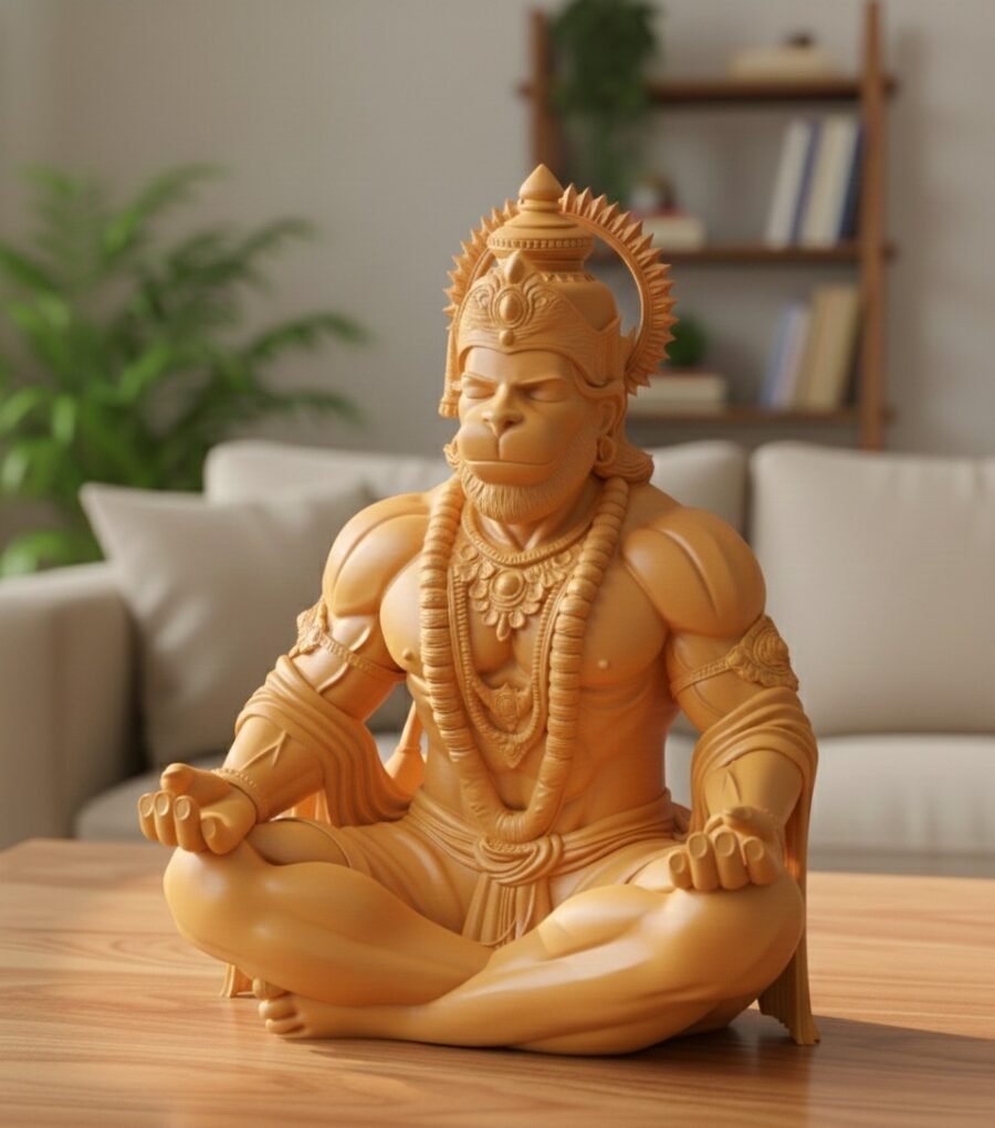 3d printed hanuman ji idol | meditation pose | home temple & décor statue