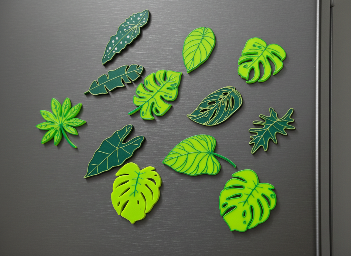 leaf fridge magnets – tropical plant magnet set (12 pack) leaf fridge magnets – tropical plant magnet set (12 pack)